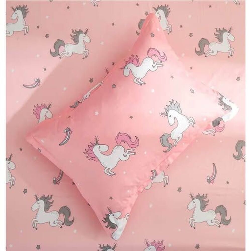 Pink Unicorn Twin Duvet Cover Set + Pillow Shams